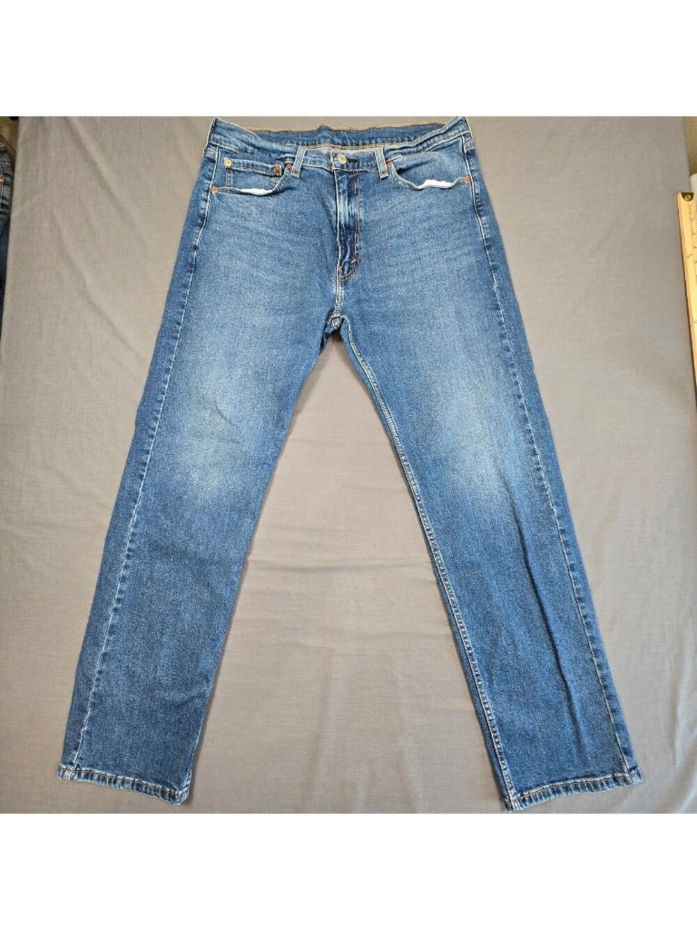 Levis 505 Mens Regular Fit Jeans W36 L32 Blue Denim